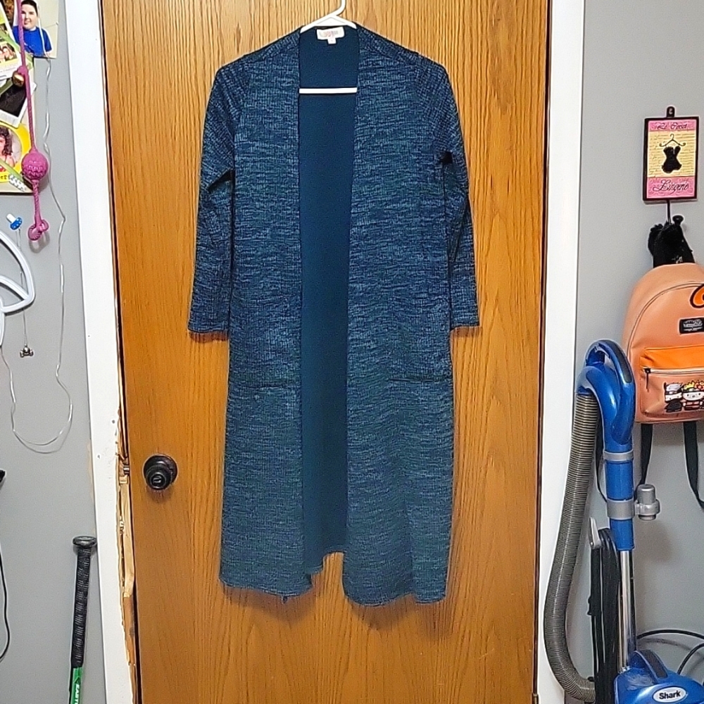 Lula roe Cardigan sweater  Teal Size Small